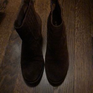 Trask, rarely worn, brown suede booties